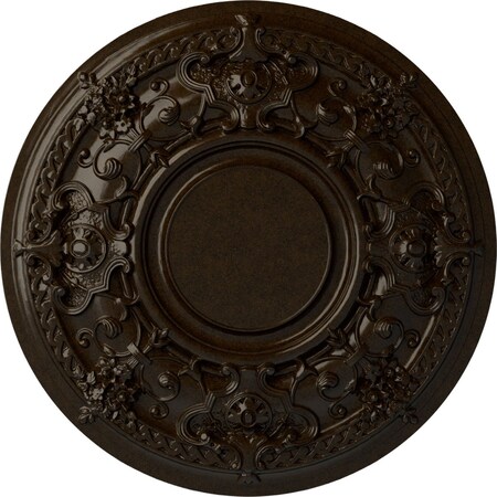 Ekena Millwork Jackson Ceiling Medallion (Fits Canopies up to 13 1/2"), Hand-Painted Bronze, 32 3/4"OD x 2 1/2"P CM32JABZS